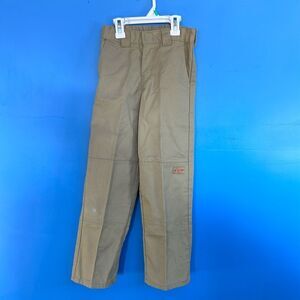 Boys Dickies Cargo Pants Size 8R Beige Khaki School Uniform Adjustable Waist